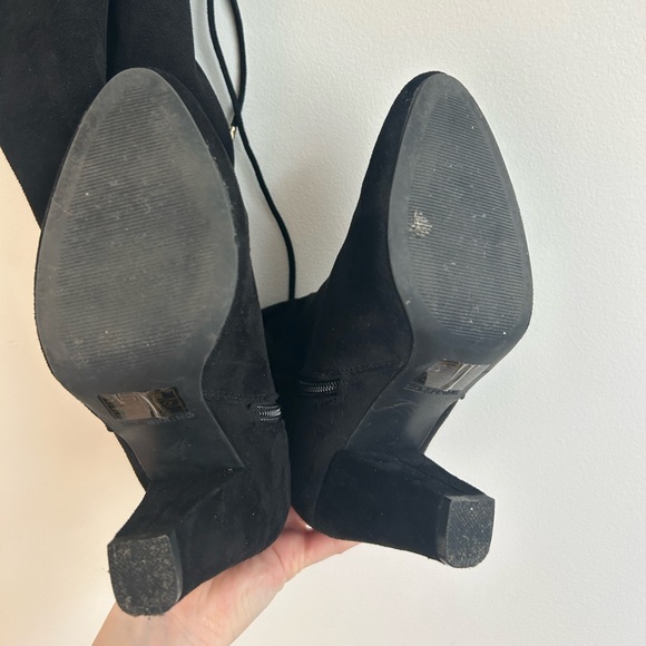 Call It Spring Black Over-the-Knee Block Heel Boots - Picture 4 of 5